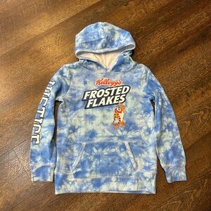 Justice Light Blue and White Hoodie